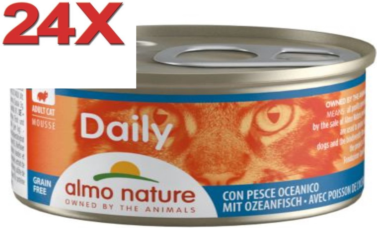 Almo Nature Almo Nature Dailymenu - Kattenvoer Blik - Mousse Oceaanvis - 24x85gr