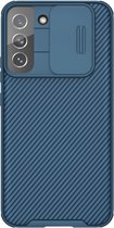 Telefoonhoesje geschikt voor Samsung Galaxy S22 5G - Nillkin CamShield Pro Case - Blauw