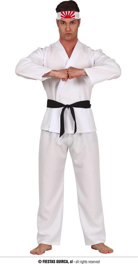 Guirca - Karate Kostuum - Danielson Karate Kid - Man - wit / beige - Maat  52-54 -... | bol.com