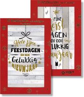 MGPcards - 20 Luxe Kerstkaarten - FSC - Blanco binnenzijde - Foliedruk - 2 Motieven - Rechthoek