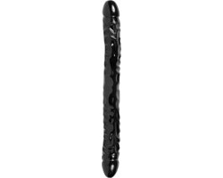 Doc Johnson Built In America dubbele dildo Jr. Veined Double Header Silagel zwart - 29,97 cm