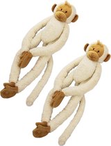 2x stuks happy Horse pluche knuffel witte slinger aap 45 cm - Apen speelgoed dieren