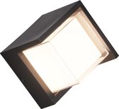 LED Tuinverlichting - Wandlamp Buitenlamp - Torna Pounto - 8W - Warm Wit 3000K - Vierkant - Mat Antraciet - Kunststof