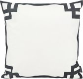 White & Black Greek Key Kussenhoes | Outdoor / Buiten | Katoen / Polyester | 45 x 45 cm