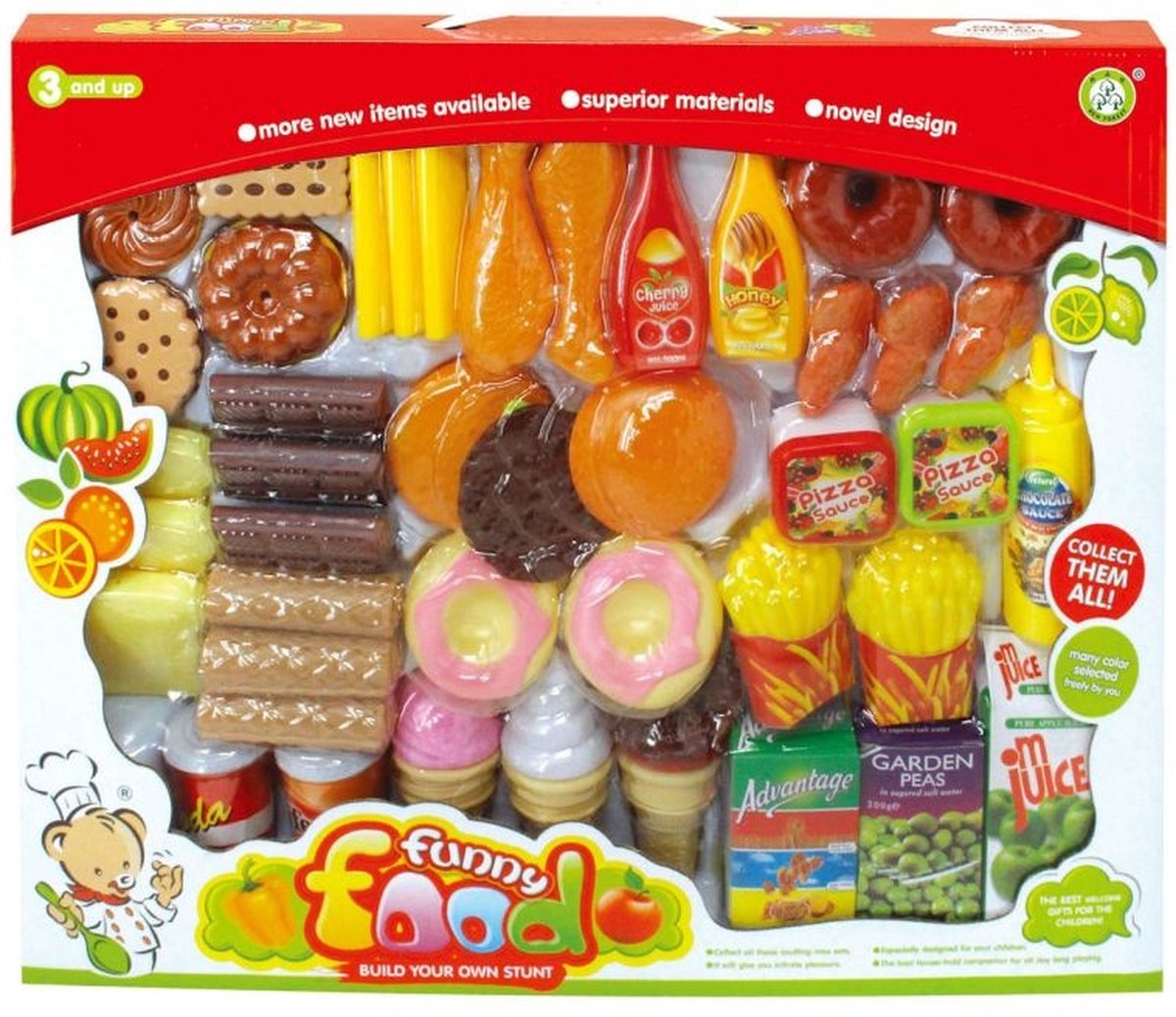 Fastfood Set - Speelgoedeten - 40x36 cm