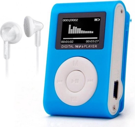 MP3 Speler Blauw - MP3 Speler (exlusief oordopjes) - MP3 met clip - van  Heble® *** | bol.com