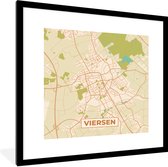 Fotolijst incl. Poster - Vintage - Kaart - Viersen - Stadskaart - Plattegrond - 40x40 cm - Posterlijst