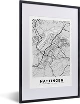 Fotolijst incl. Poster - Stadskaart - Hattingen - Plattegrond - Kaart - Duitsland - 40x60 cm - Posterlijst