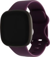 Bandje Voor Fitbit Versa 3 / Sense Sport Band - Donkerpaars - Maat: ML - Horlogebandje, Armband