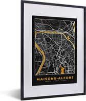 Fotolijst incl. Poster - Plattegrond – Kaart – Stadskaart – Frankrijk – Maisons-Alfort - 30x40 cm - Posterlijst