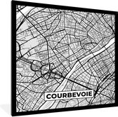 Fotolijst incl. Poster - Stadskaart - Frankrijk - Kaart - Courbevoie - Plattegrond - 40x40 cm - Posterlijst