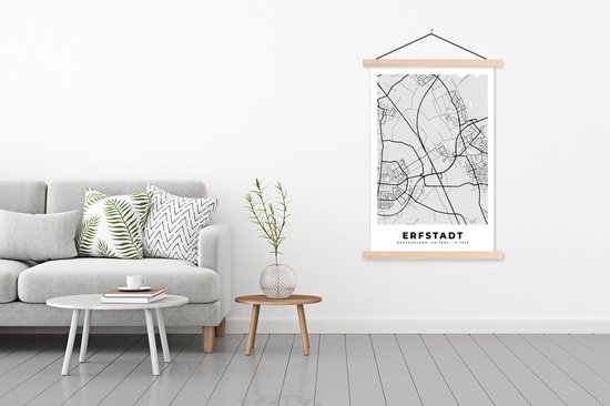 Porte-affiche avec affiche - Affiche scolaire - Allemagne - Plan de la ville - Carte - Erfstadt - Carte - 120x180 cm - Lattes vierges