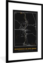 Fotolijst incl. Poster - Kaart – Plattegrond – Stadskaart – Heidenheim an der Brenz – Duitsland – Goud - 80x120 cm - Posterlijst