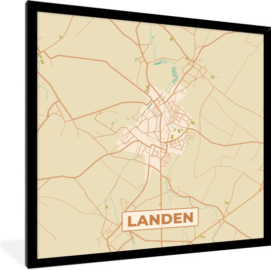 Fotolijst Incl Poster Plattegrond Landen Vintage Stadskaart Kaart X Bol Com