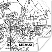 Poster Stadskaart - Frankrijk - Meaux - Kaart - Plattegrond - Zwart wit - 50x50 cm
