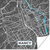Poster Nancy - Stad - Stadskaart - Plattegrond - Frankrijk - 30x30 cm