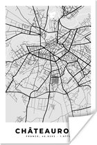 Poster Kaart - Frankrijk - Stadskaart - Plattegrond - Châteauroux - 20x30 cm