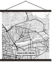 Porte-affiche avec affiche - Affiche scolaire - Plan de ville - France - Carte - Vaulx-en-Velin - Carte - 60x60 cm - Lattes noires