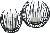 Industriële Windlicht - Sfeerlicht - Sfeerverlichting - Lantaarn - Tafeldecoratie - Woonaccessoires - Kaarshouder - Industrieel Windlicht - Decoratie set - Kerst - Kaarsen - Windlichten - Lampionnen - Woning inrichting - Kandelaars - Waxinelichtjes