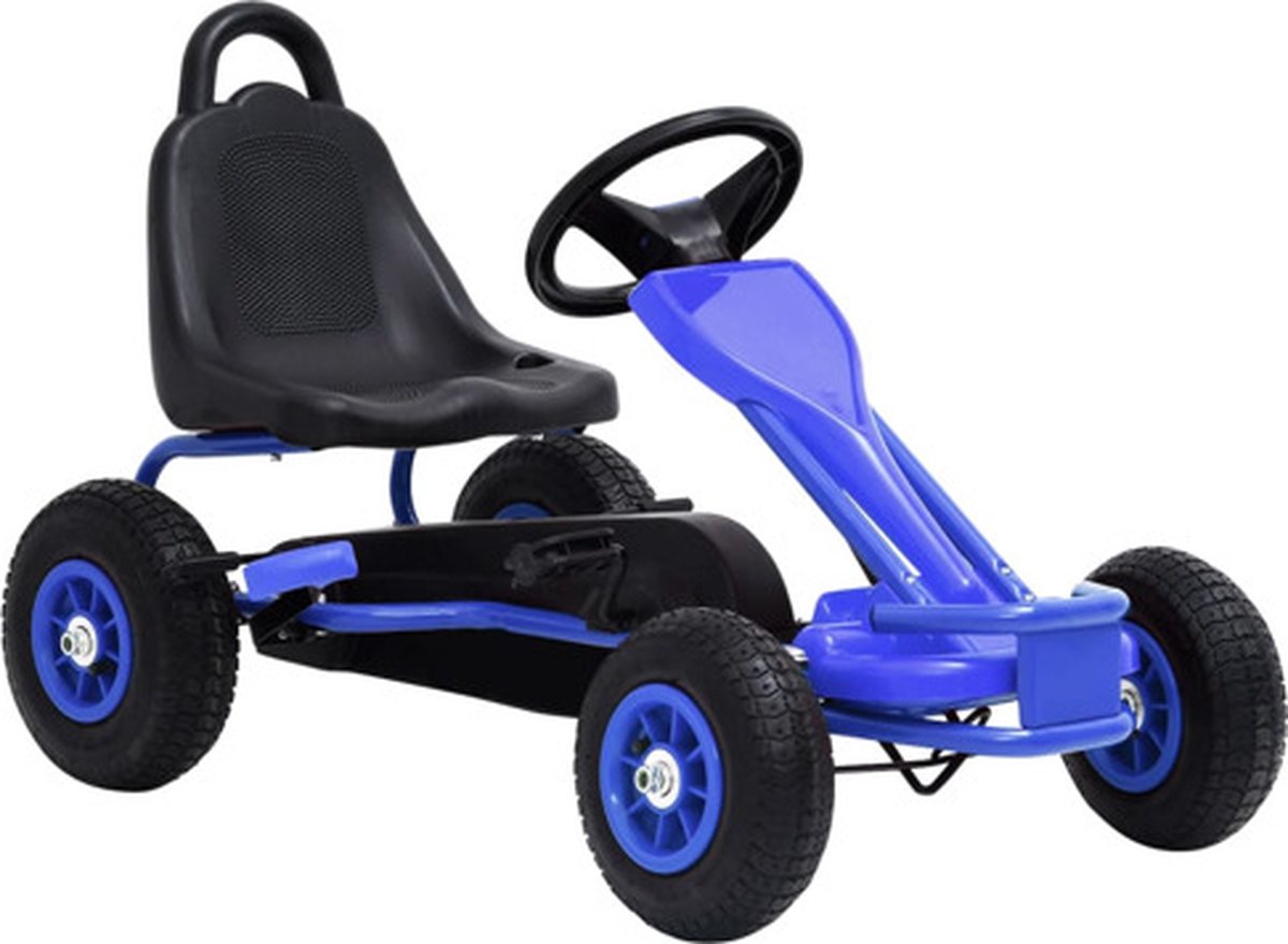 vidaXL Skelter met pedalen en pneumatische banden blauw — afbeelding 13