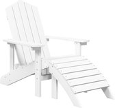 vidaXL Chaise de jardin Adirondack avec repose-pieds HDPE Blanc