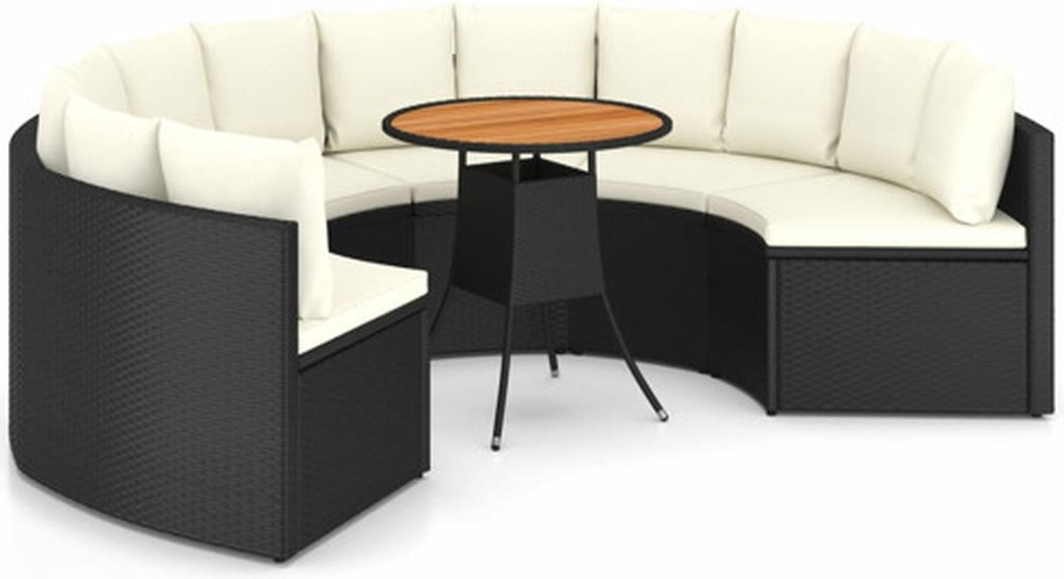 Vidaxl Tuinset Zwart Loungeset