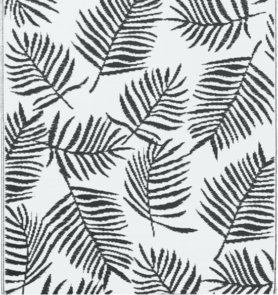 vidaXL - Buitenkleed - 190x290 - cm - PP - wit - en - zwart van VidaXL — afbeelding 5