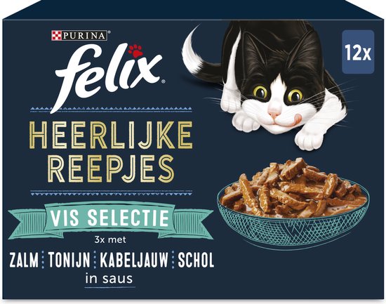 Felix Heerlijke Reepjes Selectie Vis 12 x 80 gr