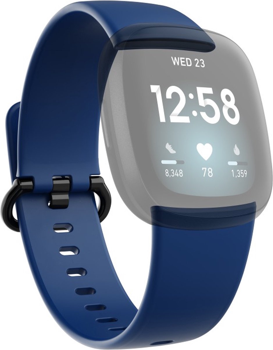 Hama Polsband voor Fitbit Versa 3/4/Sense (2), vervangend horlogebandje, d.blauw