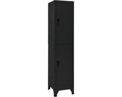 vidaXL - Lockerkast - 38x45x180 - cm - staal - zwart