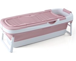 Livista® - Opvouwbaar XXL Bad - Roze - Zitbad - Inklapbaar - Bath Bucket - 158 CM LANG - XXL - Incl. Onderwater LED Lichten en Rugkussen