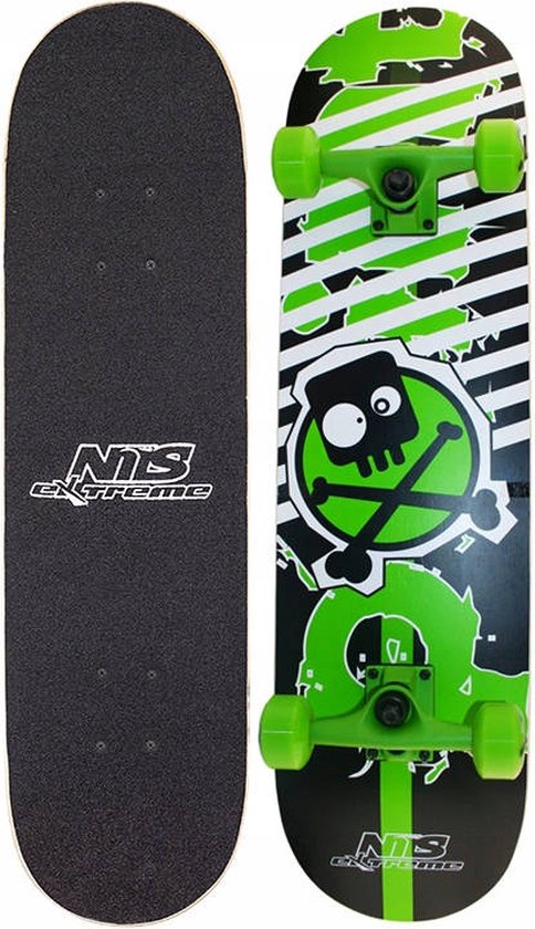 Nils Extreme Skateboard - Groen/zwart - hardheid 98A Wielen:54×36mm  Gewicht: 2,17 kg... | bol.com