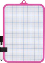 Mini Whiteboard | Roze-Wit | Inclusief stift | Magnetisch ophangsysteem