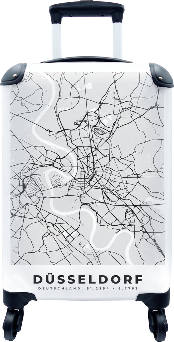 Koffer Duitsland Stadskaart Plattegrond Düsseldorf Kaart