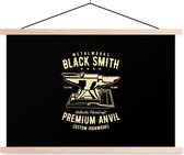 Porte-affiche avec affiche - Affiche scolaire - Mancave - Enclume - Vintage - Zwart - 90x60 cm - Lattes vierges - Cadeau Vaderdag - Cadeau - Cadeau pour lui - Astuce - Hommes