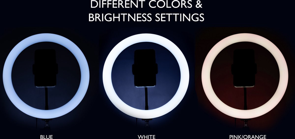 LED Ring Light 26cm met Verstelbaar Statief (56 tot 160cm) - Inclusief
