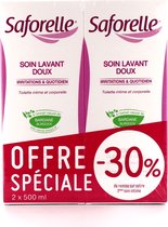 Saforelle Solution Lavante Douce Soins Intime Peaux Sensibles Et Irritées 2x500 ml - Soin Lavant Doux irritations quotidiennes