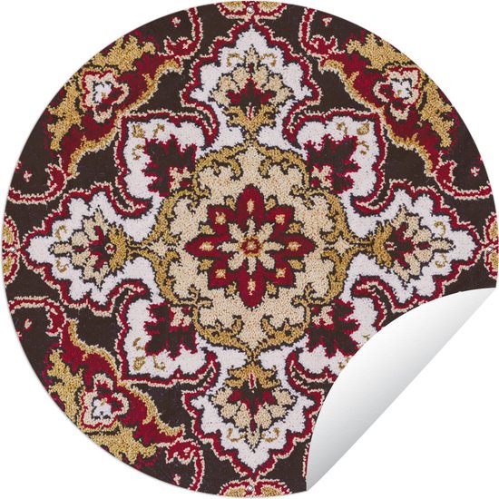 Tuincirkel Perzisch Tapijt - Kleed - Mandala - 120x120 cm - Ronde Tuinposter - Buiten XXL / Groot formaat!