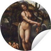 Tuincirkel Leda en de zwaan - Leonardo da Vinci - 150x150 cm - Ronde Tuinposter - Buiten