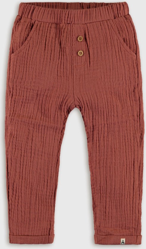 The New Chapter-Baby Woven mousseline balloon pants with folded hem-Brown sugar