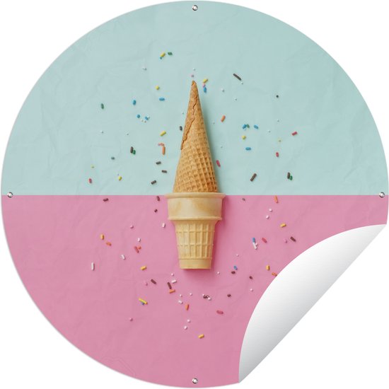 Garden Circle Deux de glace sur un gouffre rose et vert 90x90