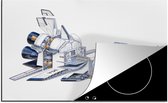 KitchenYeah® Inductie beschermer 81.6x52.7 cm - Een illustratie van de dwarsdoorsnede van een NASA Space Shuttle - Kookplaataccessoires - Afdekplaat voor kookplaat - Inductiebeschermer - Inductiemat - Inductieplaat mat