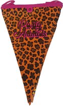 Vlaggenlijn Thema Panter / Roze ' PARTY ANIMALS ' - Goud / Oranje / Roze - Papier - 5 meter - Feest - Meiden