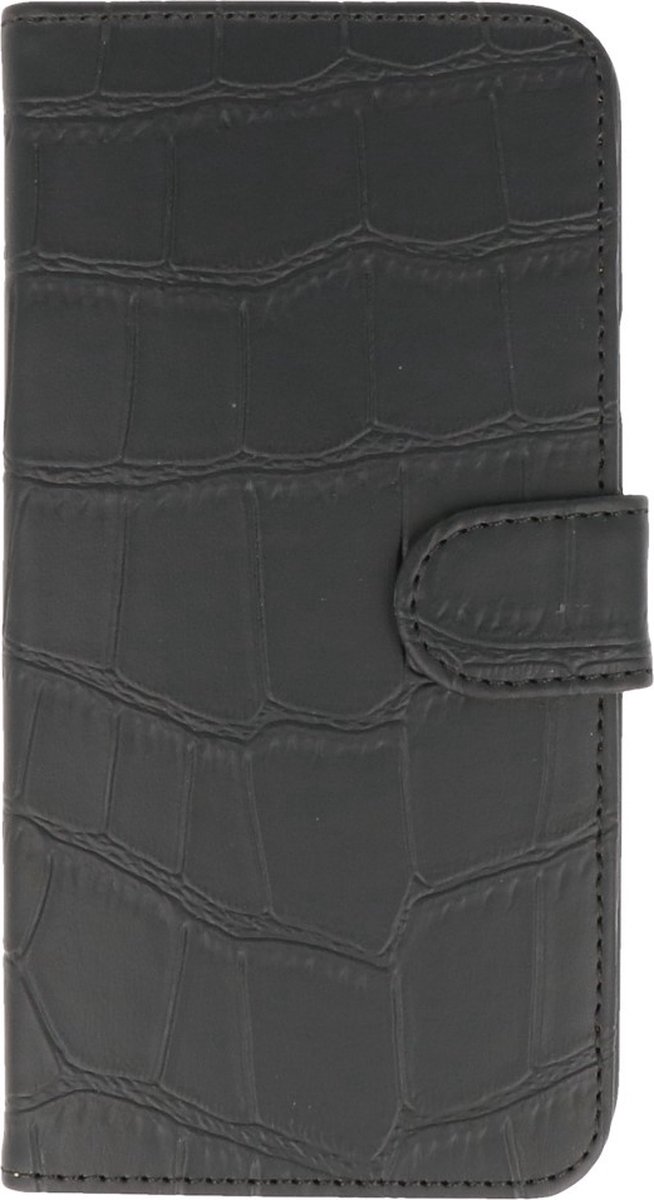 Croco Bookstyle Wallet Case Hoesje Geschikt voor HTC 10 Zwart