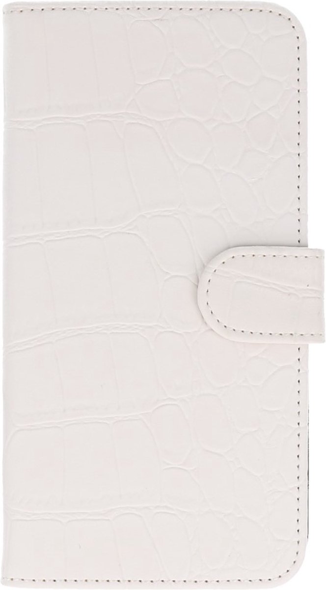 Croco Bookstyle Wallet Case Hoesjes Geschikt voor Sony Xperia X Performance Wit