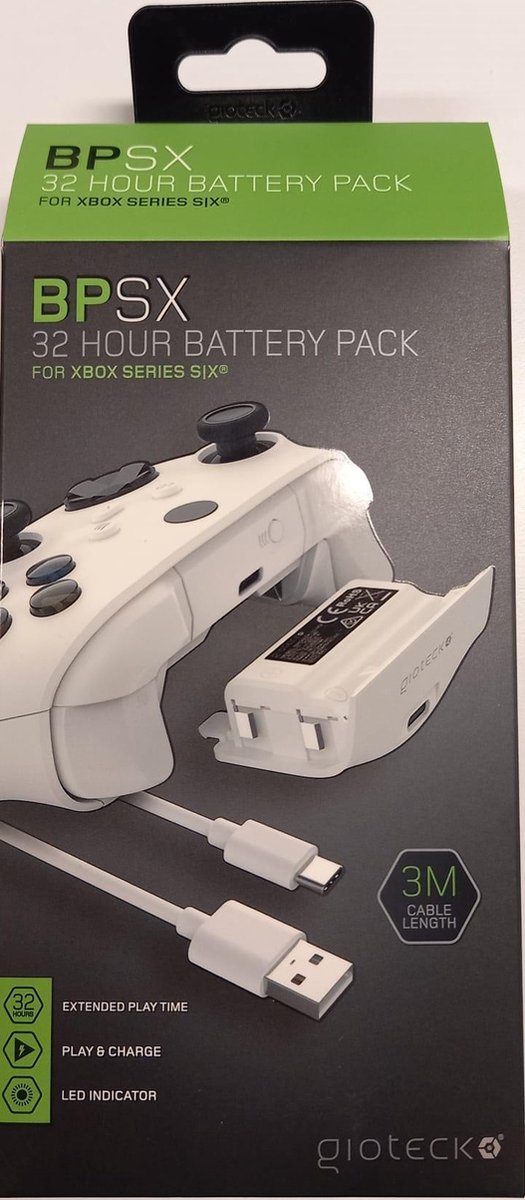 EgoGear- Batterij pack - 32 uur batterijduur - Xbox Series X & S Wit