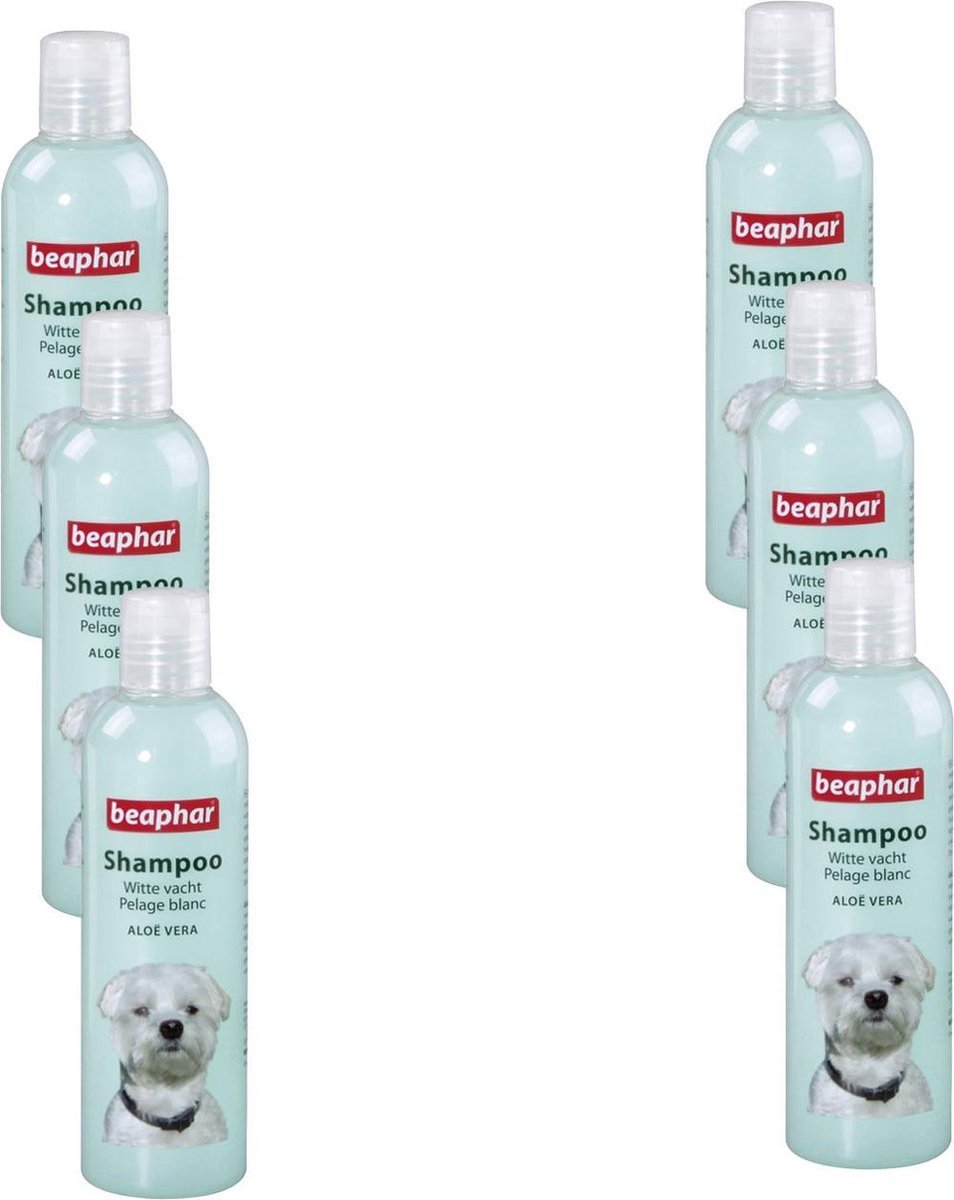 6x Beaphar Shampoo Witte Vacht voor Hond - Hondenvachtverzorging - 250ml