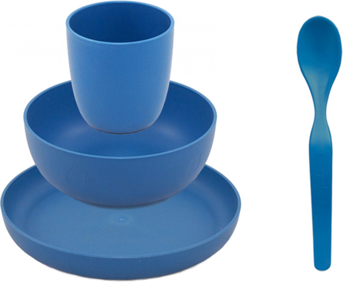 Goedkoopste Servies Geschenkset Bioplastic - Blauw - Blauw