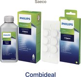 Philips - Saeco - Ontkalker + Reinigingstabletten (ontvettingstabletten) - Voor Koffiemachine - Ontkalker + Ontvetter Philips - COMBIDEAL