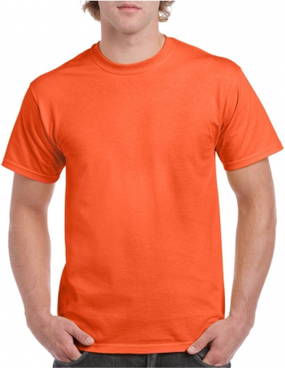 Afbeelding van product Gildan  Set van 3x stuks voordelige oranje t-shirts, maat: M
